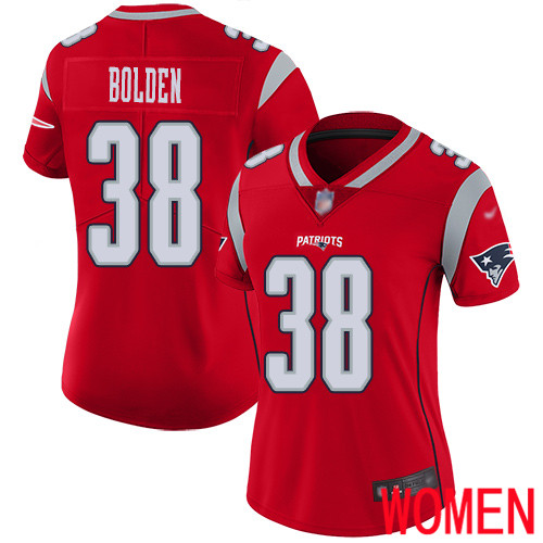 New England Patriots Football #38 Inverted Legend Limited Red Women Brandon Bolden NFL Jersey->youth nfl jersey->Youth Jersey